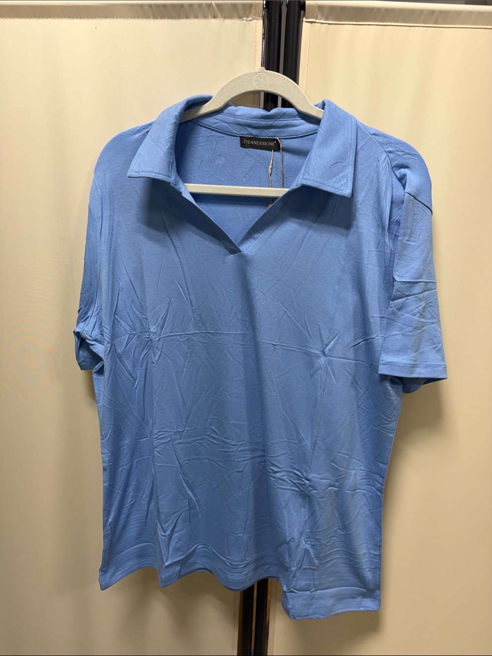 Blue Short-Sleeve Polo Top